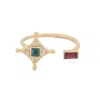 Ebru Jewelry Women's Blue / Pink / Purple Celestial Harmony Pink & Blue Sapphire Gold Ring - Gold
