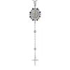 Ebru Jewelry Women's Blue / Silver Sapphire & Diamond Virgin Marry & Cross Pendant Sterling Silver Chain Necklace In Metallic