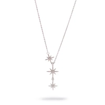 Ebru Jewelry Women's Celestial Cascade Silver Necklace - Silver