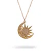 Ebru Jewelry Women's Celestial Sun & Moon Diamond Gold Necklace - Gold In Gold