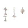 Ebru Jewelry Women's Celestial Trinity Silver & Diamond Earring Set - Silver