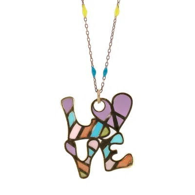 Ebru Jewelry Women's Color Of Love Necklace -pink-