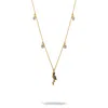 Ebru Jewelry Women's Diamond Flamingo Elegance Gold Chain Necklace - Gold