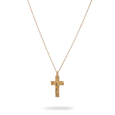 Ebru Jewelry Women's Divine Faith Minimalist Cross Necklace - Gold