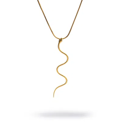Ebru Jewelry Women's Eternal Serpent Gold Necklace - Gold