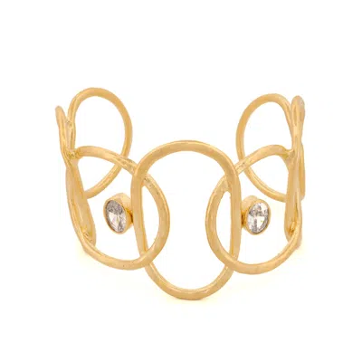 Ebru Jewelry Women's Gold & Diamond Chunky Cuff Bracelet - Gold