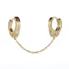 Ebru Jewelry Women's Gold & Diamond Handcuff Design Earring - Gold In Gold