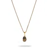 Ebru Jewelry Women's Gold / Black Lucky Clover Black Enamel Egg Gold Necklace - Black In Multi