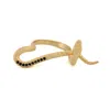 Ebru Jewelry Women's Gold / Black Mythology Snake Gold Vermeil & Black Diamond Design Ring - Gold In Gold