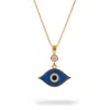 Ebru Jewelry Women's Gold / Blue Celestial Protection Deep Blue Evil Eye Gold Necklace - Blue In Gold