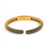 Ebru Jewelry Women's Gold / Blue Elegant Sapphire & Gold Fashion Design Bangle Bracelet - Blue