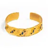 Ebru Jewelry Women's Gold / Blue Geometric Sapphires & Gold Design Cuff Bracelet - Blue