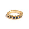 Ebru Jewelry Women's Gold / Blue Majestic Sapphire Adjustable Gold Statement Ring - Blue In Gold
