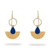 Ebru Jewelry Women's Gold / Blue Mystic Ra Blue Enamel Gold Vermeil Earrings - Blue In Brown
