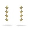 Ebru Jewelry Women's Gold / Green Emerald Starfish Cascade Gold Dangle Earrings - Green In Multi