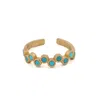 Ebru Jewelry Women's Gold / Blue Turquoise Stone & Gold Zig Zag Stackable Adjustable Ring - Turquoise In Gold