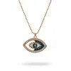 Ebru Jewelry Women's Gold / Blue / White Celestial Evil Eye Blue Enamel Gold Necklace - Blue In Gold