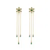Ebru Jewelry Women's Gold / Green Blossom Glow Emerald Drop Earrings - Green In Gold