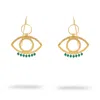 Ebru Jewelry Women's Gold / Green Cleopatra's Eye Green Jade Gold Earrings - Green In Gold