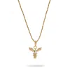 Ebru Jewelry Women's Gold / Green Emerald Phoenix Gold Necklace - Green In Gold