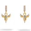 Ebru Jewelry Women's Gold / Green Emerald Phoenix Guardian Earrings - Gold In Gold