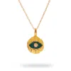 Ebru Jewelry Women's Gold / Green Emerald Soul Evil Eye Gold Necklace - Green In Multi