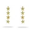 Ebru Jewelry Women's Gold / Green Emerald Starfish Cascade Gold Dangle Earrings - Green In Gold