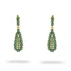 Ebru Jewelry Women's Gold / Green Queen's Grace Emerald Drop Earrings - Green In Green