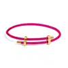 Ebru Jewelry Women's Gold / Pink Fuchsia Glow Adjustable Gold Rope Bracelet - Fuchsia Pink In Multi