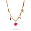 Ebru Jewelry Women's Gold / Pink Glamour Girl Charm Necklace - Gold In Gold