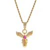 Ebru Jewelry Women's Gold / Pink Phoenix Rising Ruby Gold Pendant Necklace - Gold In Gold