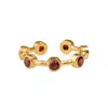 Ebru Jewelry Women's Gold / Pink / Purple Minimalist Ruby Stone & Gold Stackable Adjustable Ring  - Pink In Gold