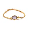 Ebru Jewelry Women's Gold / Purple Mystic Amethyst Glow Gold Adjustable Bracelet - Gold In Gold