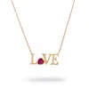 Ebru Jewelry Women's Gold / Red Ruby Love Letter Gold Necklace - Red In Gold