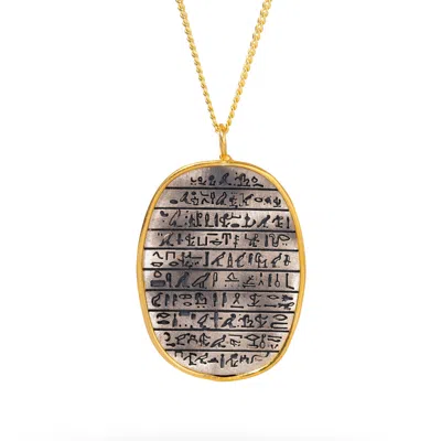 Ebru Jewelry Women's Gold / Silver Divine Power Egyptian Symbols Pendant Sterling Silver Necklace - Gold In Multi