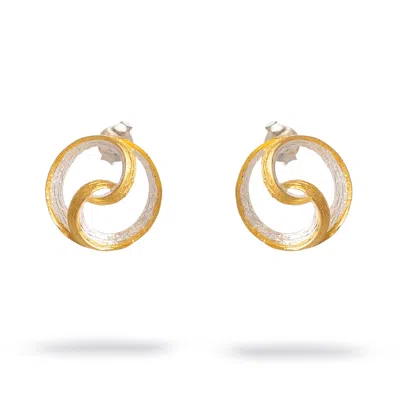 Ebru Jewelry Women's Gold / Silver Eternal Balance Mixed Metal Earrings - Gold