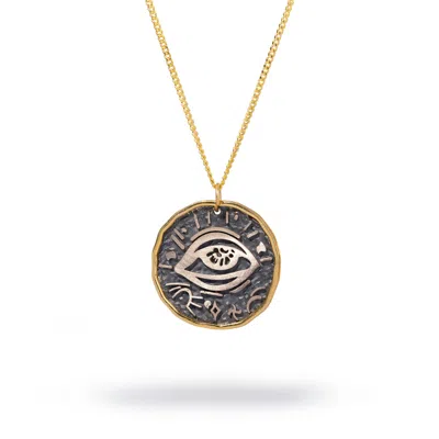 Ebru Jewelry Women's Gold / Silver Mytological Symbol Pendant Sterling Silver & Gold Necklace - Gold
