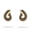 Ebru Jewelry Women's Gold / Silver Sacred Script Two Tone Stud Earrings - Gold In Blue