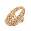 Ebru Jewelry Women's Gold / White Celestial Radiance Swarovski Crystal Chunky Adjustable Ring - Gold In Gold