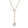 Ebru Jewelry Women's Gold / White Eternal Balance Adjustable Pearl Necklace - Gold In Gold