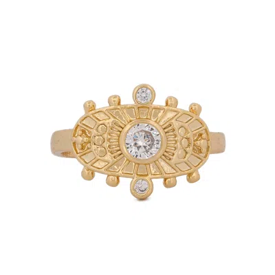 Ebru Jewelry Women's Gold / White Goddess Cleopatra Gold & Diamond Ring - Gold