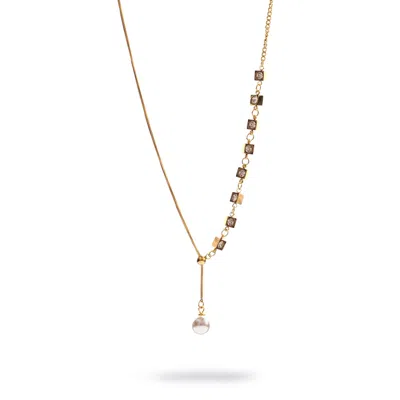 Ebru Jewelry Women's Gold / White Golden Balance Diamond Necklace - Gold