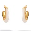 Ebru Jewelry Women's Gold / White Luminous Wave Resin & Gold Hoop Earrings - Gold In Gold