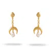 Ebru Jewelry Women's Gold / White Mystic Moonlight Pearl Gold Earrings - Gold In Gold