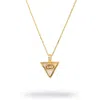Ebru Jewelry Women's Gold / White Pearl & Gold Triangle Pendant Evil Eye Talisman Necklace - White In Gold