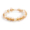 Ebru Jewelry Women's Gold / White Pearl Beads & Gold Elegant Wedding Cuff Bracelet - White