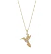 Ebru Jewelry Women's Gold / White Pure Spirit Hummingbird Gold Vermeil Necklace  - Gold In Gold