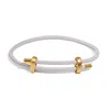 Ebru Jewelry Women's Gold / White White Glow Adjustable Gold Rope Bracelet - White In Neutral