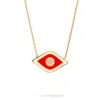 Ebru Jewelry Women's Gold / Yellow / Orange Vivid Orange Enamel Evil Eye Pendant Gold & Diamond Necklace - Orange