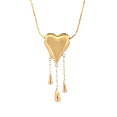 Ebru Jewelry Women's Golden Tears Of Love Necklace - Gold